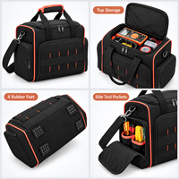 Sac de transport robuste pour électricien avec logo personnalisé, 3 compartiments amovibles, organisateur multi-poches, sac à bandoulière, vente en gros