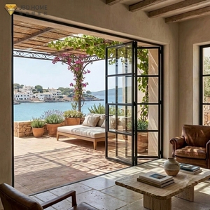 <span class=keywords><strong>Porte</strong></span> pliante en aluminium pour terrasses extérieures, isolation thermique, <span class=keywords><strong>porte</strong></span> vitrée, résistante à l'humidité, <span class=keywords><strong>porte</strong></span> coulissante pliante extérieure - Product Image 2