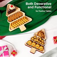 Bloc à découper en bois dans la conception de l'arbre de Noël pour servir des collations Desserts au fromage Plateaux décoratifs