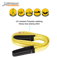 Xstrap sabuk anyaman datar mata ganda tali pengangkat poliester 1ton kualitas bagus, penggunaan satu arah