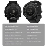 Jam Tangan Pintar Olahraga Luar Ruangan Kustom Tahan Air Tali Karet Multi-Fungsi Altimeter Barometer Kompas Termometer Mendaki Berenang