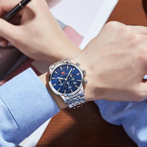 जी पुरुषों की लक्जरी कलाई घड़ी 3atm पानी प्रतिरोधी स्टेनलेस स्टील बैक गोल्ड अलॉय एनालॉग क्वार्ट्ज आंदोलन चमड़े 0282 - Product Image 5