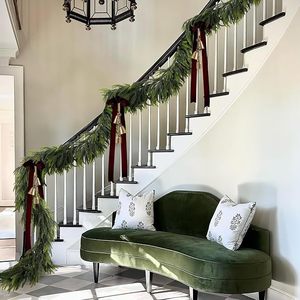 Guirlande de Noël en pin artificiel YUELIAN, guirlande de pin réaliste verte pour cheminée, escalier, décoration de Noël, décoration de la maison - Product Image 3