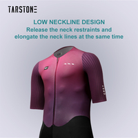 Maillots de cyclisme personnalisés en usine, hauts de triathlon côtelés aérodynamiques, ensembles de cyclisme de route pour équipes professionnelles à col bas