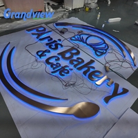 Signe de lettre de canal utilisé personnalisé led lettres métalliques logo 3d utilisé panneaux éclairés extérieurs