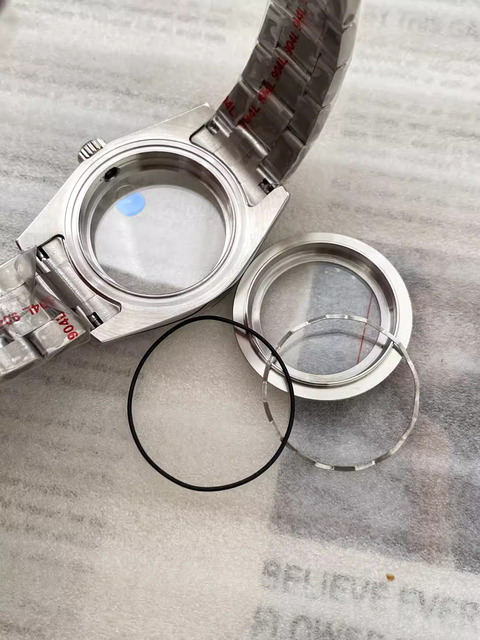 36/39mm Transparent Back case Stainless Steel Watch Case Strap Set Men Watch Modification Kits for NH35 NH36 Movement