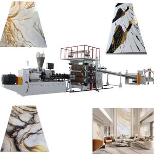Flexibel Materiaal Pvc Marmeren Wandpaneel Bord/Hete Stempel Folie + Uv Coating Pvc Marmeren Plaat Maken Machine - Product Image 2