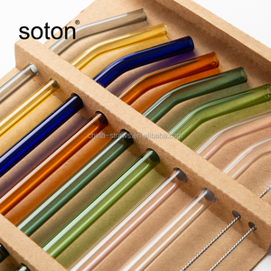 Cannucce Trasparenti Riutilizzabili in Vetro per Matrimoni, Frullati e Bevande Congelate, <span class=keywords><strong>Accessori</strong></span> Spessi per Bar e Feste di Compleanno - Product Image 5