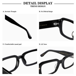 Montures de lunettes rectangulaires en acétate pour femmes Conchen, monture complète, verres anti-UV pour un usage quotidien 8625 - Product Image 5