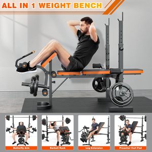 Articles très demandés : Banc de musculation pliable multifonctionnel pour la maison, avec cadre de musculation, pour développé couché, tirage vertical et rameur - Product Image 6