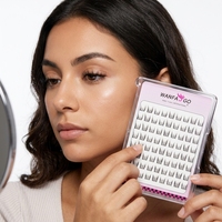 Cils synthétiques en bande, réutilisables, doux, noirs naturels, allongés, ailés, style féerique manga, effet œil de chat, style elfe, effilés et pointus, pour un look individuel