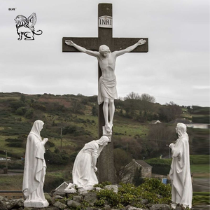 Escultura Religiosa Católica para Proyectos de Iglesias al Aire Libre BLVE, Estatua de Mármol de Cristo Jesús de Tamaño Real, 14 Estaciones de <span class=keywords><strong>la</strong></span> Cruz - Product Image 2