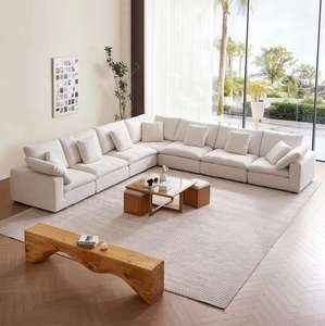 Canapé d'angle modulaire contemporain en lin pour intérieur, mobilier de maison pour appartements, canapé nuage en tissu, vente en gros - Product Image 2