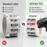 Stiker Logistik Gudang Kontrol Inventaris Nomor Berturut-turut Kustom Berbahan Metalik dengan Barcode, MOQ 100pcs