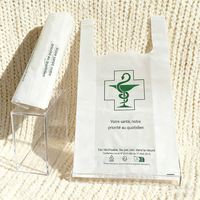 Sacs de transport en PE compostables blanc laiteux, écologiques et réutilisables, type gilet, pour supermarchés, épiceries et emballages d'expositions