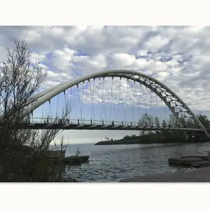 Prefabricated Steel Arch Bridge Steel Structure Pedestrian Overpass Suspension Bridge