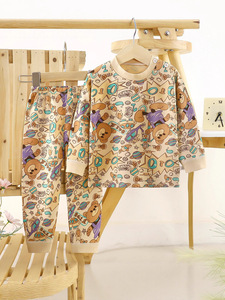 Ropa <span class=keywords><strong>de</strong></span> dormir Otoño Invierno niños ropa interior <span class=keywords><strong>de</strong></span> algodón conjunto niños niñas Casual patrón <span class=keywords><strong>de</strong></span> dibujos animados pijamas ropa <span class=keywords><strong>de</strong></span> casa al por mayor - Product Image 2