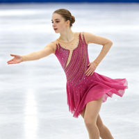 Robe de patinage artistique magenta pour enfants et adultes, col rond, manches longues en maille, dos orné de strass, pour compétition et spectacle de patinage sur glace