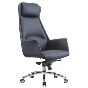 Chaise de bureau ergonomique à dossier haut en cuir pivotant Chaises de direction du PDG Boss