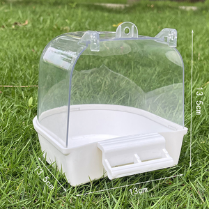 Casetta Esterna Trasparente Anti-schizzi con 4 Colori, Fissaggio a Clip, per Gabbie di <span class=keywords><strong>Pappagalli</strong></span> Piccoli e Medi - Product Image 2