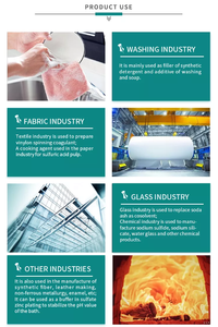 Sel de Glauber 99% pur <span class=keywords><strong>Na2SO4</strong></span>, qualité industrielle et alimentaire, sulfate de sodium anhydre pour la production de détergent et de verre - Product Image 6