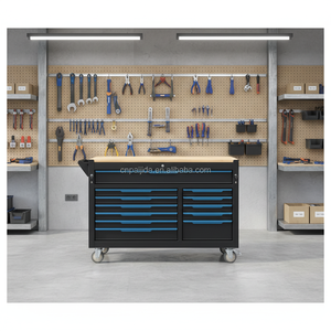 Gabinete de Herramientas Móvil con Ruedas, Resistente, Cuerpo de Acero Anticorrosión, Cajones con Cerradura, Asa Ergonómica - Product Image 3