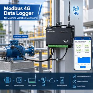 เครื่องบันทึกข้อมูล Lorawan Multipoint Modbus 4G บันทึกข้อมูลด้วยโปรโตคอล Modbus สำหรับตรวจสอบเซ็นเซอร์วัดการสั่นสะเทือน - Product Image 1