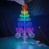 Sculpture lumineuse d'arbre en boules LED RGB personnalisable - Grande décoration lumineuse extérieure pour festival commercial