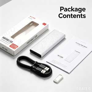 Disque SSD externe blanc en gros, 1 To, jusqu'à 600 Mo/s, USB 3.2 Gen 2, pour le gaming, les étudiants et les professionnels - Product Image 5