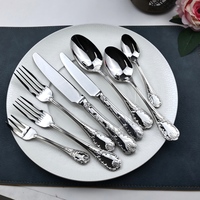 Ensemble de couverts en acier inoxydable de conception européenne pour mariage, Noël, Nouvel An, durable et compatible lave-vaisselle