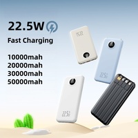 Meilleures ventes : Batterie externe portable OEM ultra-fine 10000mAh 20000mAh 22.5W à charge rapide avec câbles