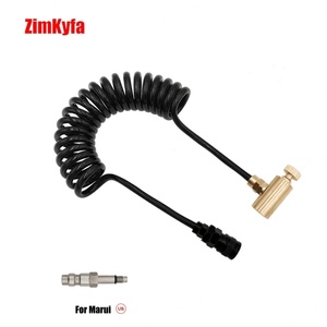 Juego de adaptadores de latón Zimakyfa para herramientas neumáticas con manguera en espiral y desconexión rápida Foster para cartuchos de gas verde (Negro+Dorado) - Product Image 1
