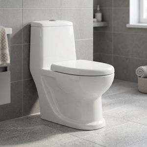 Salle de bain Articles sanitaires occidentaux Water Closet - Western WC Toilet Bowl Pedestal Basin Washdown One-Piece, Nigeria, Twyford, Ghana - Product Image 4