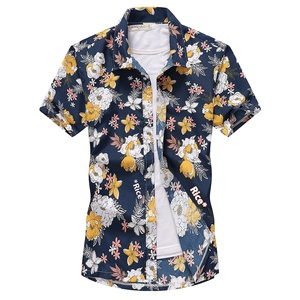 Motivo hawaiano da uomo Casual estivo da spiaggia ad asciugatura rapida con stampa floreale a maniche corte - Product Image 5