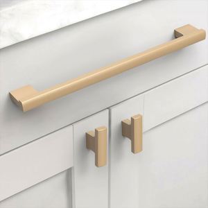 WEKIS Best Sellers Modern Aluminum Kitchen Cabinet <b>Door</b> <b>Handles</b> Gold Drawer Hardware for Apartment Cupboard Dresser Easy - Product Image 2