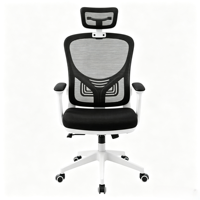 Chaise de bureau exécutive FlameGlow moderne et confortable avec siège pivotant réglable, accoudoirs en maille, dossier solide en PVC, pliable pour la maison et le bureau