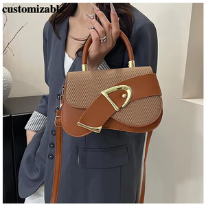 Bolsa Transversal Feminina Personalizável e à Moda, Pequena, Quadrada, Impermeável, Vegana, Moda Transfronteiriça com Zíper - Product Image 1