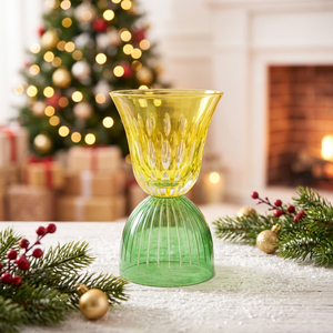Double Head Crystal <b>Wine</b> Glass Carved Pattern <b>Goblet</b> 100ml Modern Bohemian Bar Tableware Break Resistant Machine-Made 6-10 - Product Image 2
