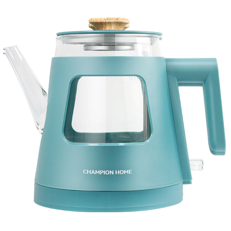 Прозрачный чайник с деревянной декоративной ручкой, с подсветкой, 1,2 л, двухслойный стеклянный беспроводной электрический чайник