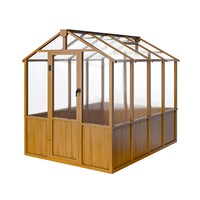 Serre en panneaux PC épaissis, isolation thermique, rétention de chaleur, bois massif renforcé, résistant au vent, style nordique, véranda extérieure, jardin