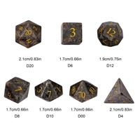 Ensemble de jeu de rôle RPG personnalisé avec logo, dés polyédriques en verre et pierre naturelle, 7 pièces sculptées, avec boîte en cuir PU noir