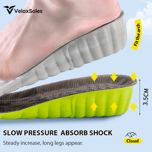 Plantillas ortopédicas gruesas de PU Cloud Tech, aumento de altura absorbente de golpes, transpirable, absorbente de sudor para estar de pie durante mucho tiempo - Product Image 6