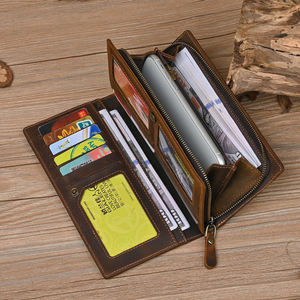 AndoBag Genuine Cow Leather <b>Retro</b> Long Wallets for Men Business Card Holder Large Capacity Man Clutch Purse Wallet <b>Phone</b> Bag1412 - Product Image 6