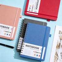 Carnet à spirale A4 en gros avec fermeture élastique, ligné, pour écriture, papier épais, pour fournitures de bureau et scolaires