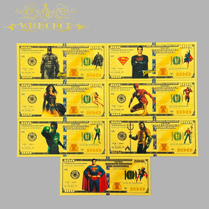 Billete <span class=keywords><strong>de</strong></span> Colección <span class=keywords><strong>de</strong></span> <span class=keywords><strong>Oro</strong></span> <span class=keywords><strong>de</strong></span> 24K con Diseño <span class=keywords><strong>de</strong></span> Anime Americano <span class=keywords><strong>de</strong></span> DC Comics: Batman, Mujer Maravilla y Flash - Product Image 1