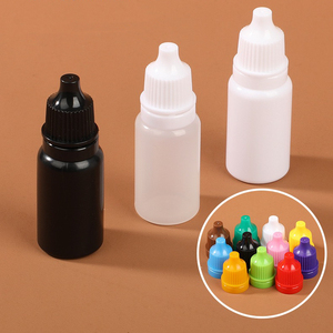 Flacon compte-gouttes vide en PE pour encre et <span class=keywords><strong>pigment</strong></span>, 3ml, 5ml, 10ml, 15ml, 20ml, 30ml, 50ml, 100ml, avec bouchon à vis coloré inviolable - Product Image 3