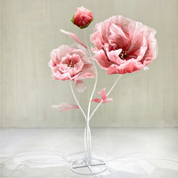 Riesige Seidenblumen Lebendige Neue Stilrichtung Handgefertigte Automatisch Öffnende und Schließende Blumen für Hochzeit, Muttertag, Party, Bühnendekoration mit Beleuchtung