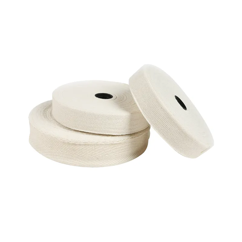 Factory customized size class h transformer motor winding pure cotton herringbone insulation tape electrical cotton webbing tape