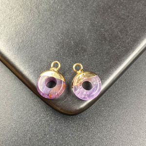 Newest Selling Small Donut <strong>Coin</strong> Bead Pendants Central Hole Ring Ping Buckle Crystal Shape Charms for Jewelry Making <strong>Necklace</strong> - Product Image 3