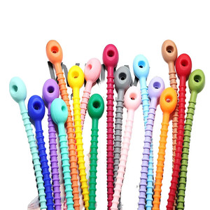 Multi Purpose Colorful Silicone Ties Bag <b>Clip</b> Cable <b>Straps</b> Bread Tie Reusable Rubber Twist Tie - Product Image 6